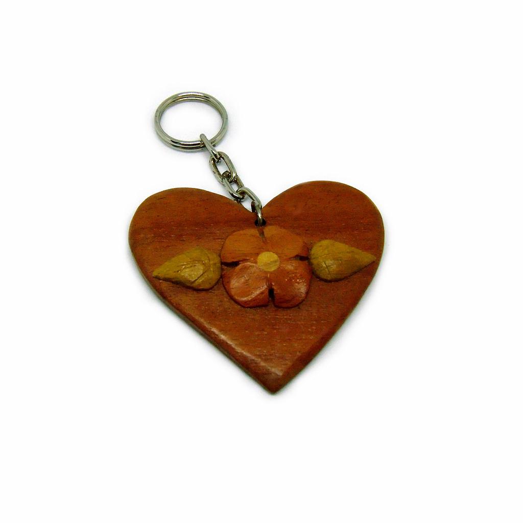 Llavero corazón de flor